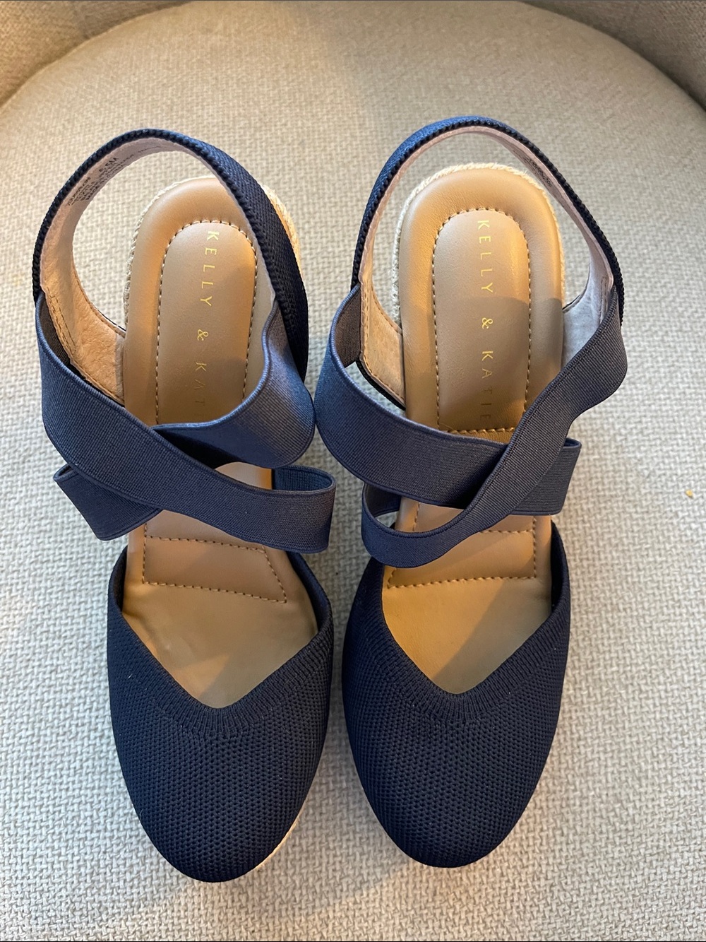 Kelly & Katie Navy Crisscross Slingback Pumps